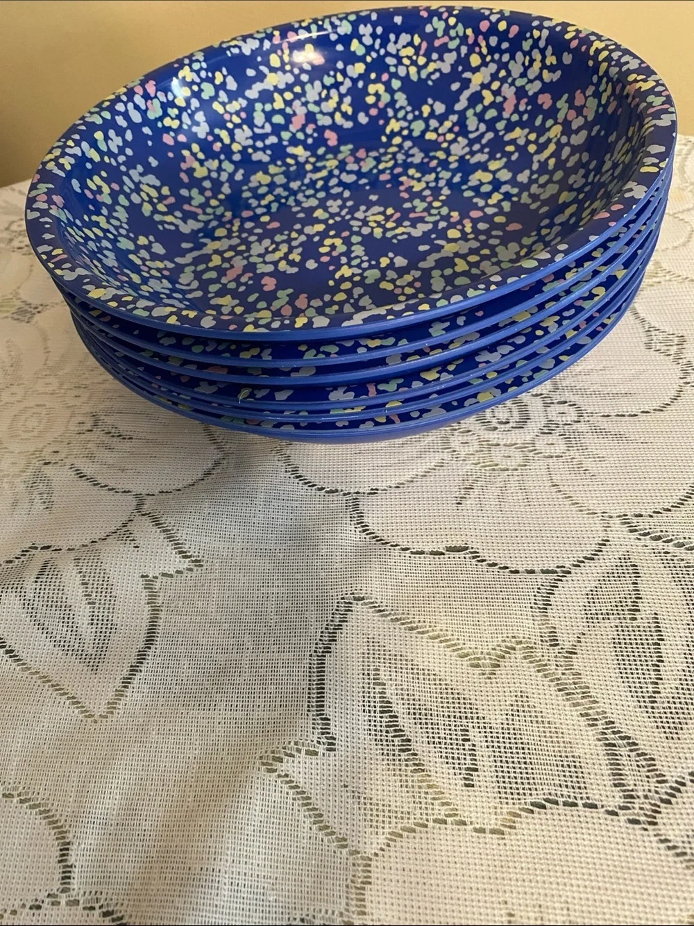 Terrazzo Candid Cobalt Speckled Blue Dinner Bowls Set of 6 by Room Essentials